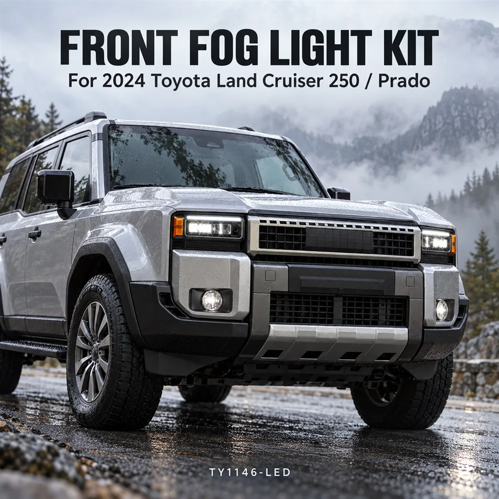 TY1146-LED Fog Light Kit For Toyota Land Cruiser 250 Prado LED Front Bumper Fog Lamp Complete Set with Switch Wiring
