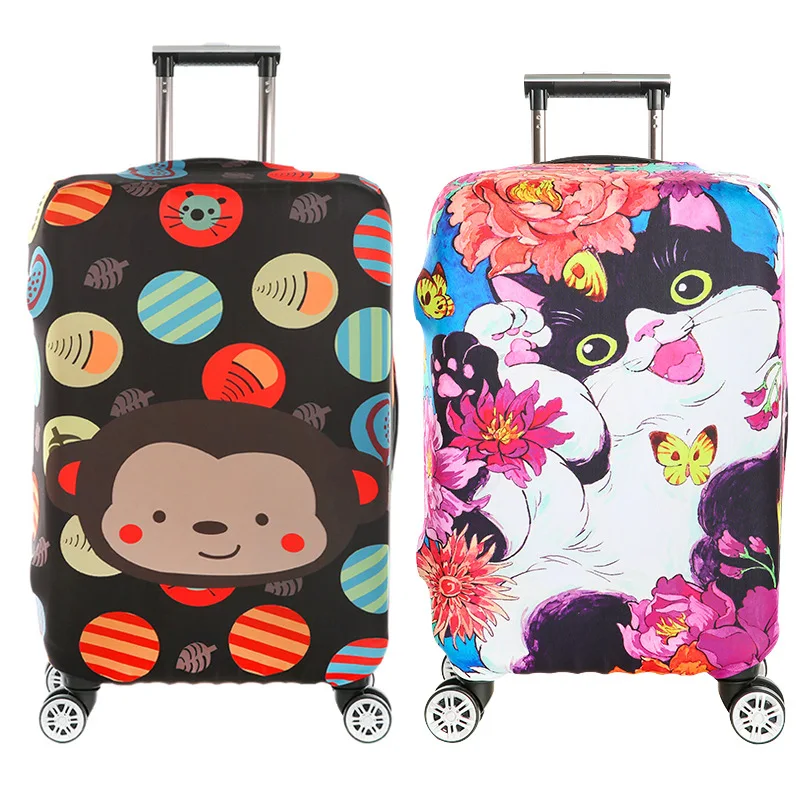 Funda de equipaje elástica para carrito de viaje, cubierta protectora de equipaje de dibujos animados para niños, accesorios de viaje