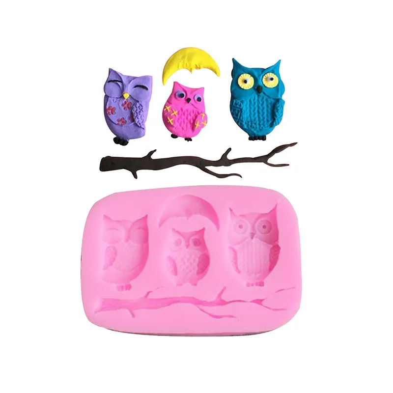 Christmas Owl And Twig Design DIY Silicone Mold 3D Cake Fudge Chocolate Dessert Pastry Decoration Kitchen Cooking Baking Tools