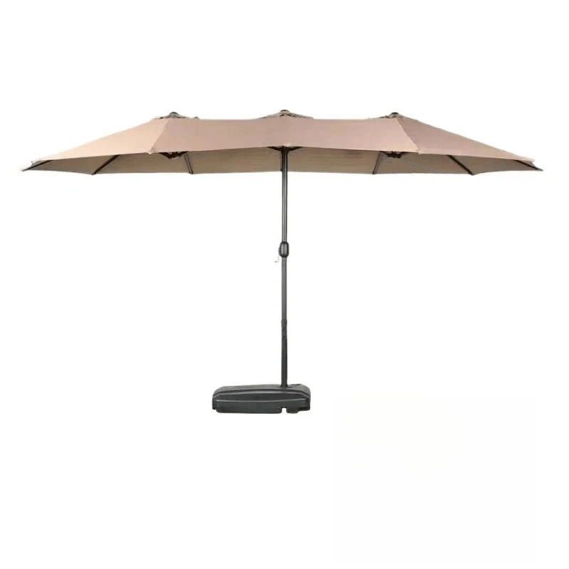 

Outdoor courtyard garden beach three-headed parasol, coffee milk tea leisure light umbrella, simulated rice straw
