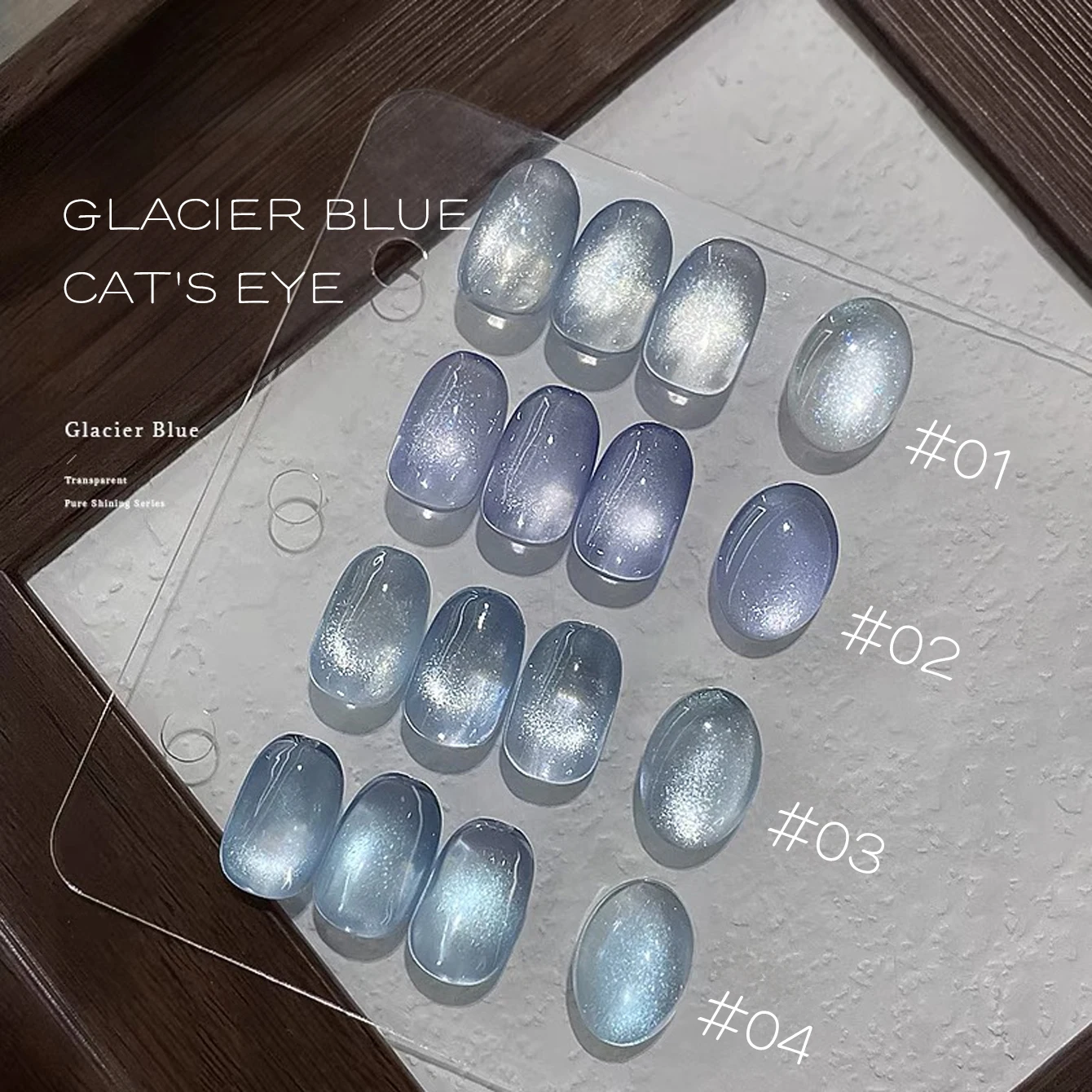 

1-4pcs ZH Summer Super Shiny Glacier Blue Crystal Glass Beads Cat Eye Gel Nail Polish Crystal Clear Blue-Violet Whitening Nail
