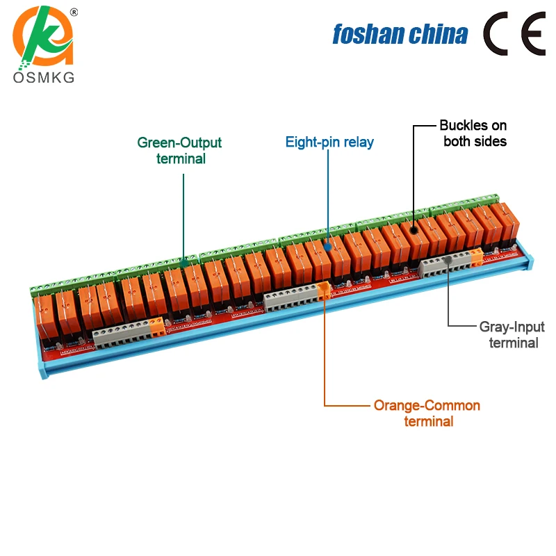 24 Channels 2NO 2NC  Dual Group Relay Module   8A /24V  Anti-interference for Contactor