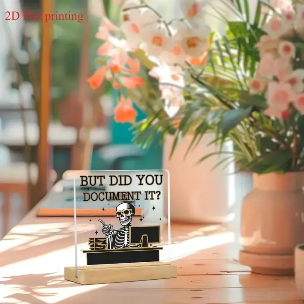 2D، ولكن هل تسجيل ذلك؟ "ديكور مكان العمل، شعار جمجمة ملتوي، هدية شكرًا لك (عيد الميلاد، الهالوين)، هدية زميل #6