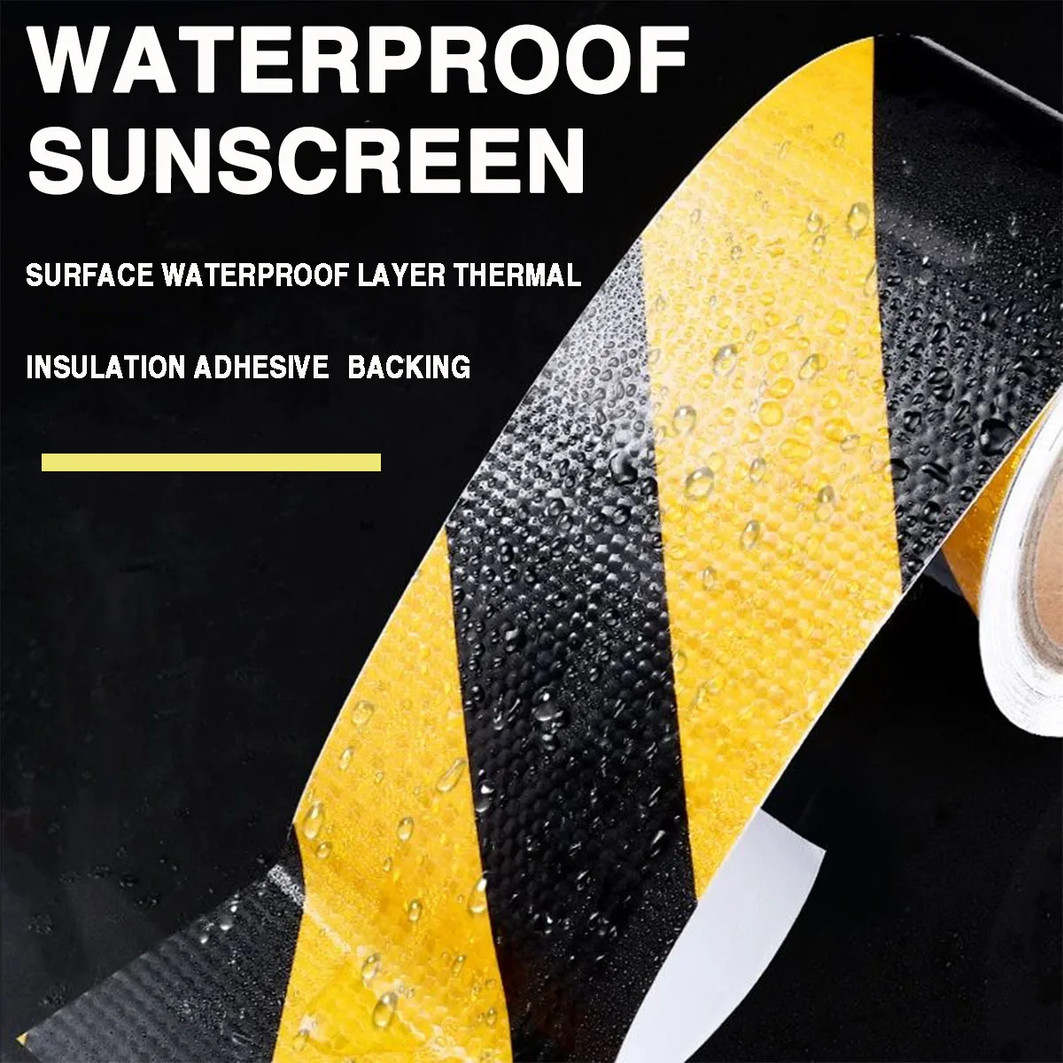 Black Yellow Caution Reflective Tape Car Reflective Sticker Outdoor Floor Safety Driveway Vehicles Trailers Boats Warning Tape