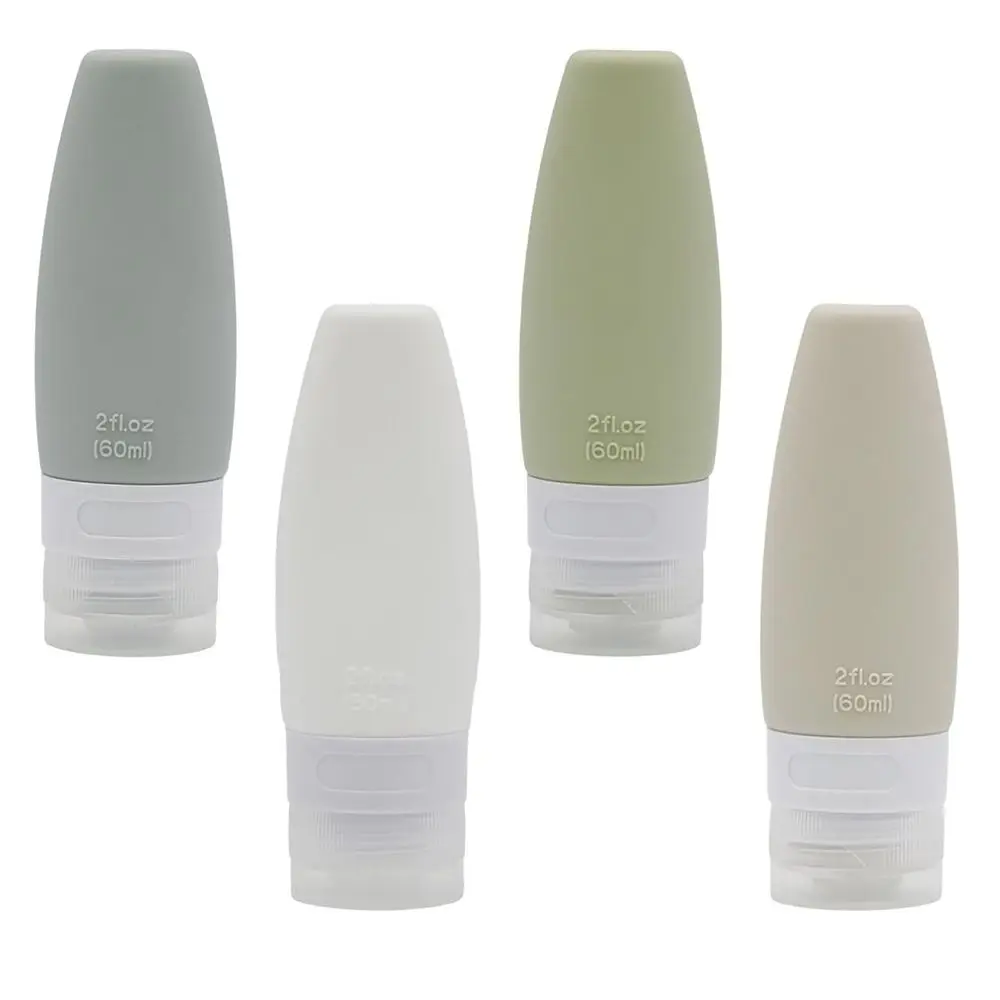 

4Pcs/Set Leak-Proof Travel Bottle Set Soft 60ML Silicone Travel Bottle BPA Free Refillable Squeeze Tube Travel Essentials