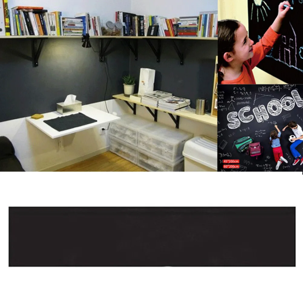 Blackboard Stickers Chalk Board Erasable PVC Adhesive Blackboard With Chalk Wall Sticker Chalk Board Draw Stickers 45x200CM