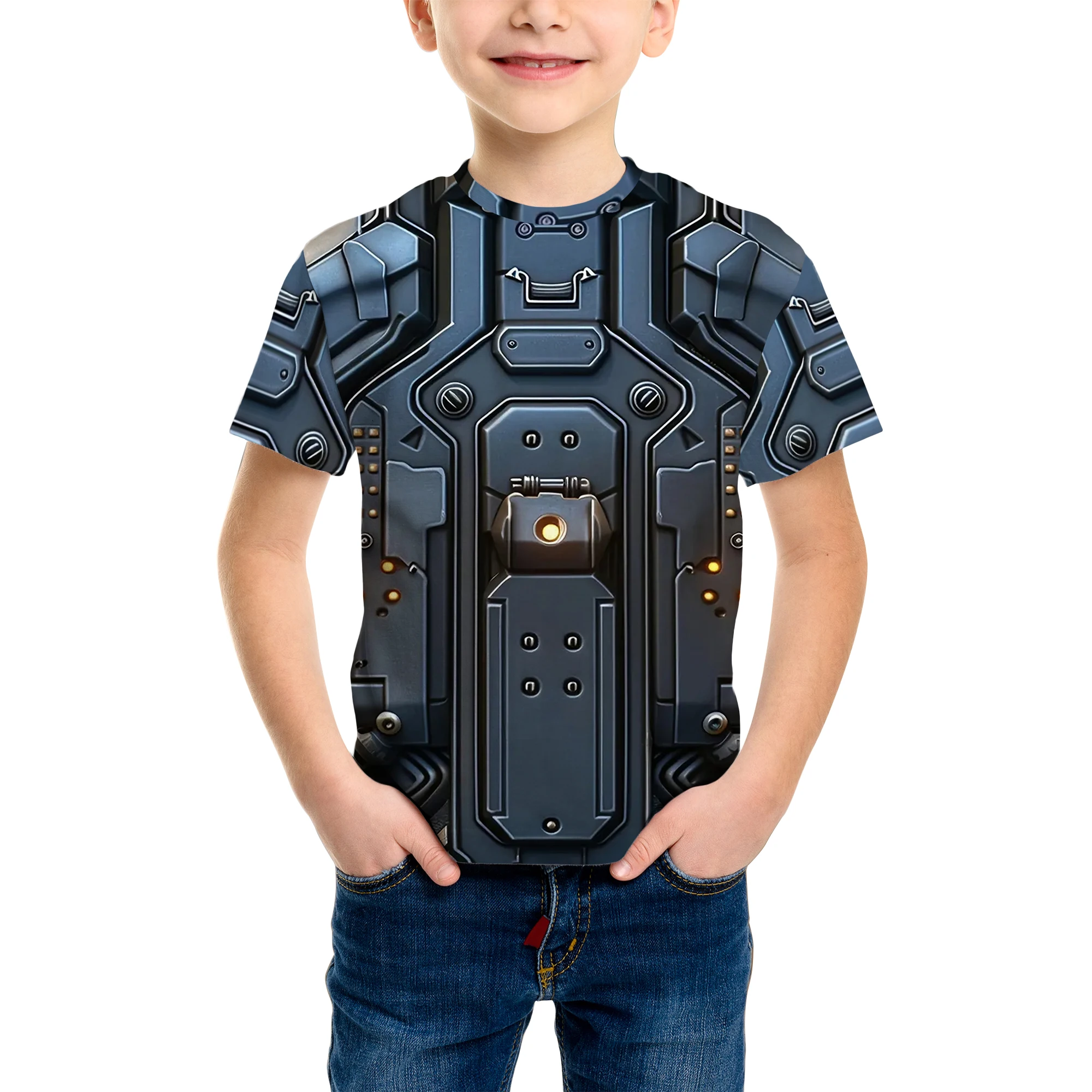 FantasyCreatures AllianceChildren نمط تي شيرت ثلاثية الأبعاد الرقمية المطبوعة مغامرة الصحراء تتميز بتصميمات الفيل الضفدع والقرش