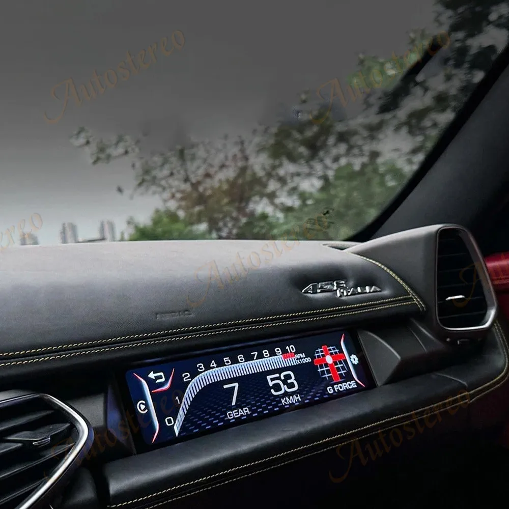 12 Inch Co-pilot Instrument Panel For Ferrari 458 2009-2015 TO 812 Style Digital Dashboard Passenger Seat Carbon Fiber Display