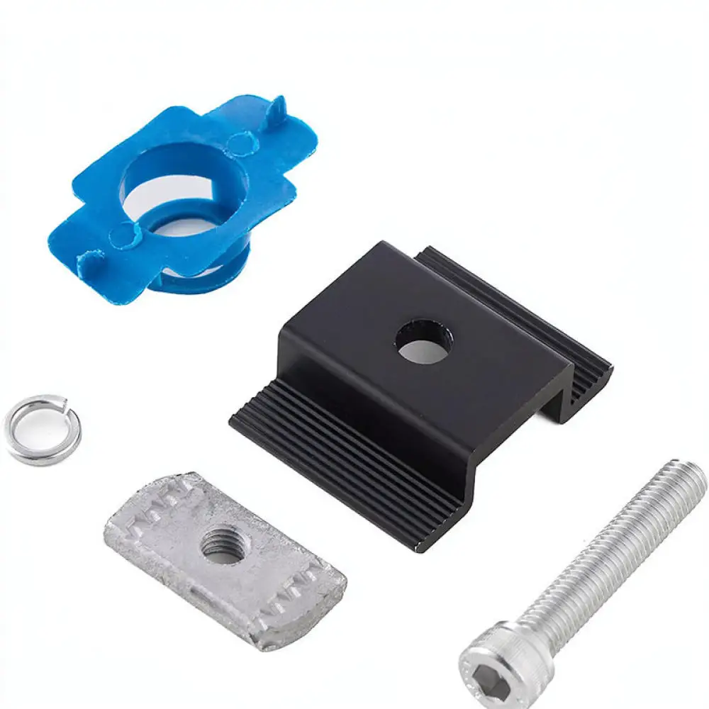 For Xiamen All Scenario Smart Energy Solar Panel Clamp Aluminum Alloy Black Mid Fixing Bracket Photovoltaic Tool Kit
