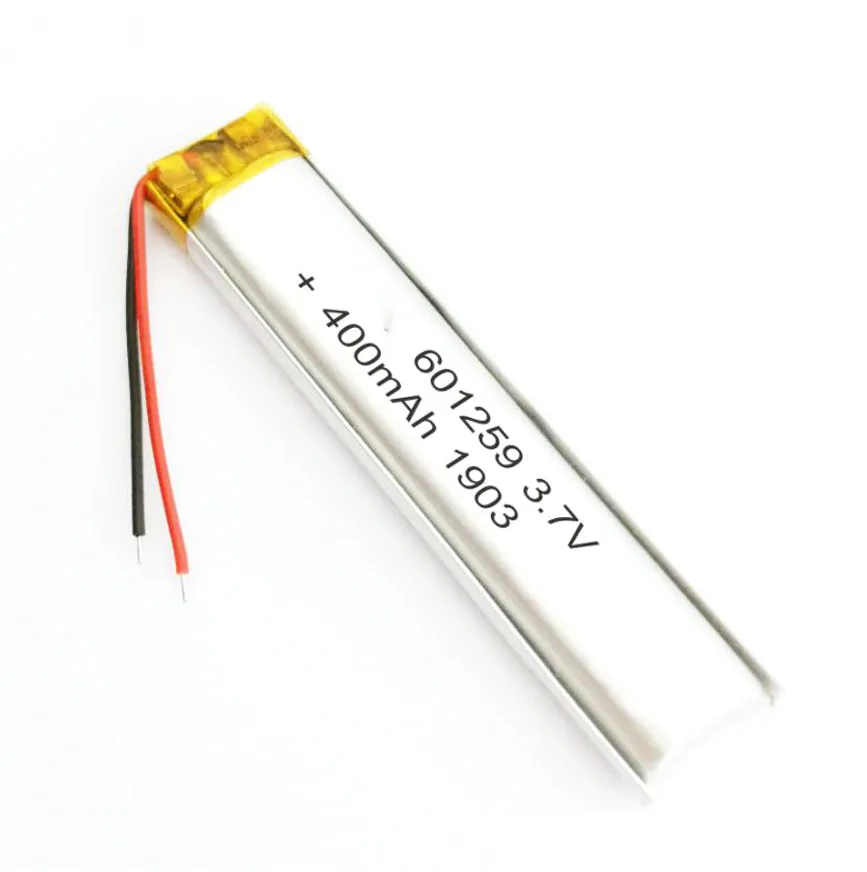 2/5/10/20 Pcs 3.7V 400mAh 601259 Lithium Polymer Ion Battery 2.0mm JST Connector