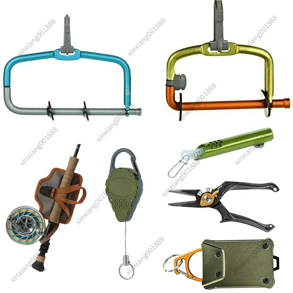 360° Swivel Retractable Zinger Fly Fishing Tool Holder Headgate Bracket for Angling Gear