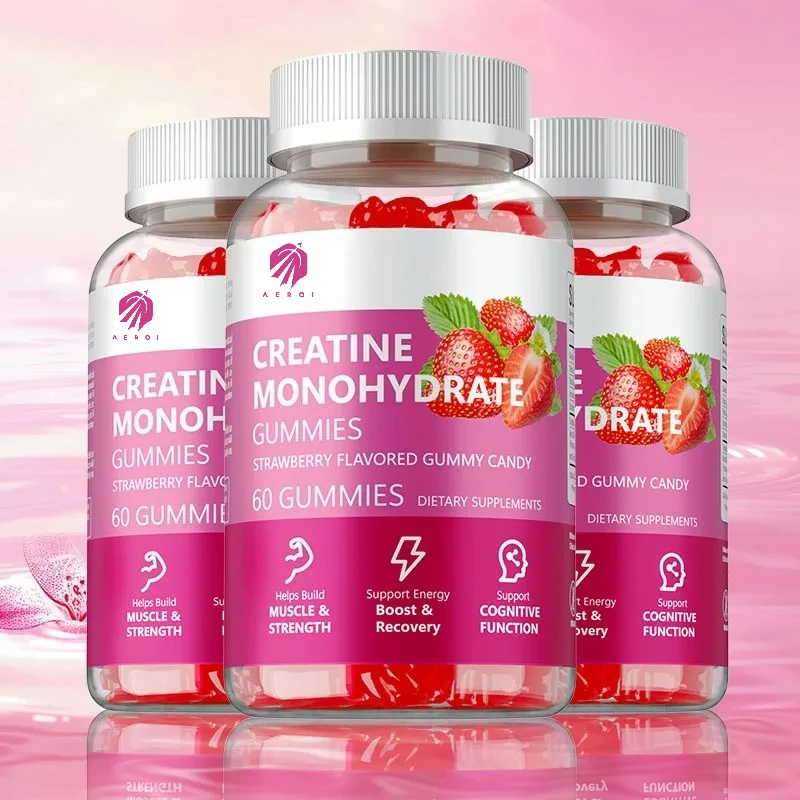 Creatine Monohydrate Gummies - Increases Lean Muscle Mass, Gluten Free, Supports Muscle, Energy and Cognitive Function