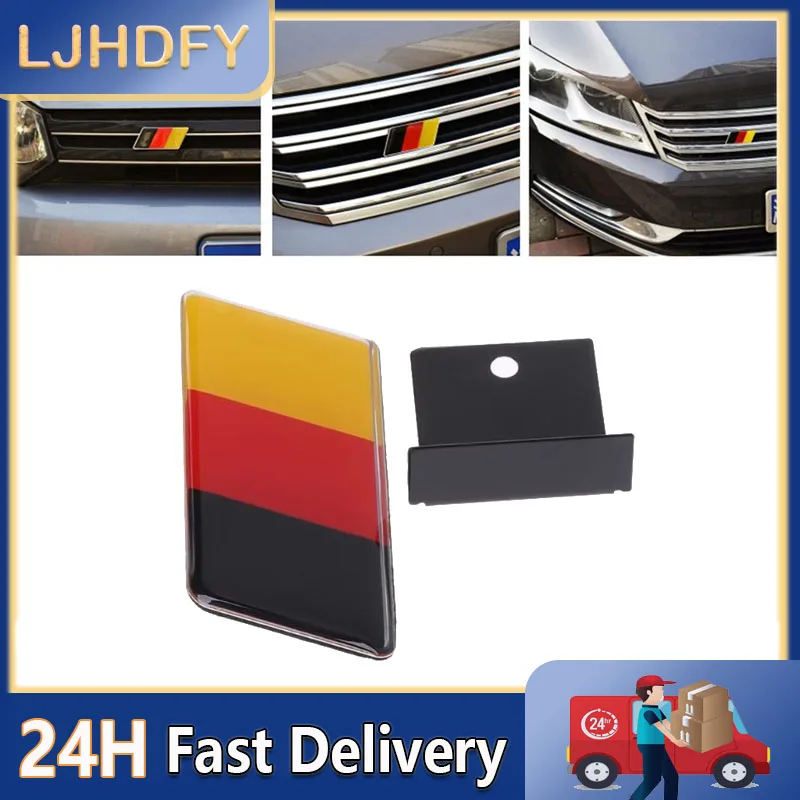 1pc German Flag Car Grille Badge for Volkswagen Scirocco GOLF 7 Golf 6 for Audi Car Accessories