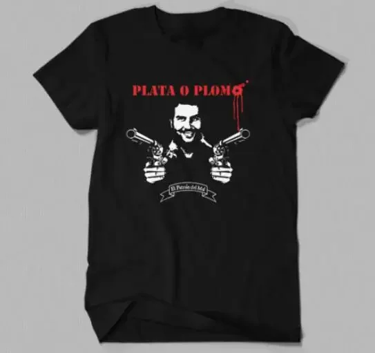 King Of Coke Pablo Escobar Men's T Shirt Hip Hop Camisetas Tee Shirt Joaquin Guzman El Chapo Plus Size vintage