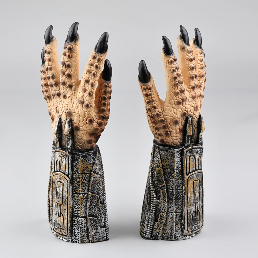 

2025 Movie Predator Accessories Cosplay Costume Claw Paws Gloves Halloween Monster Masquerade Armor Props Latex