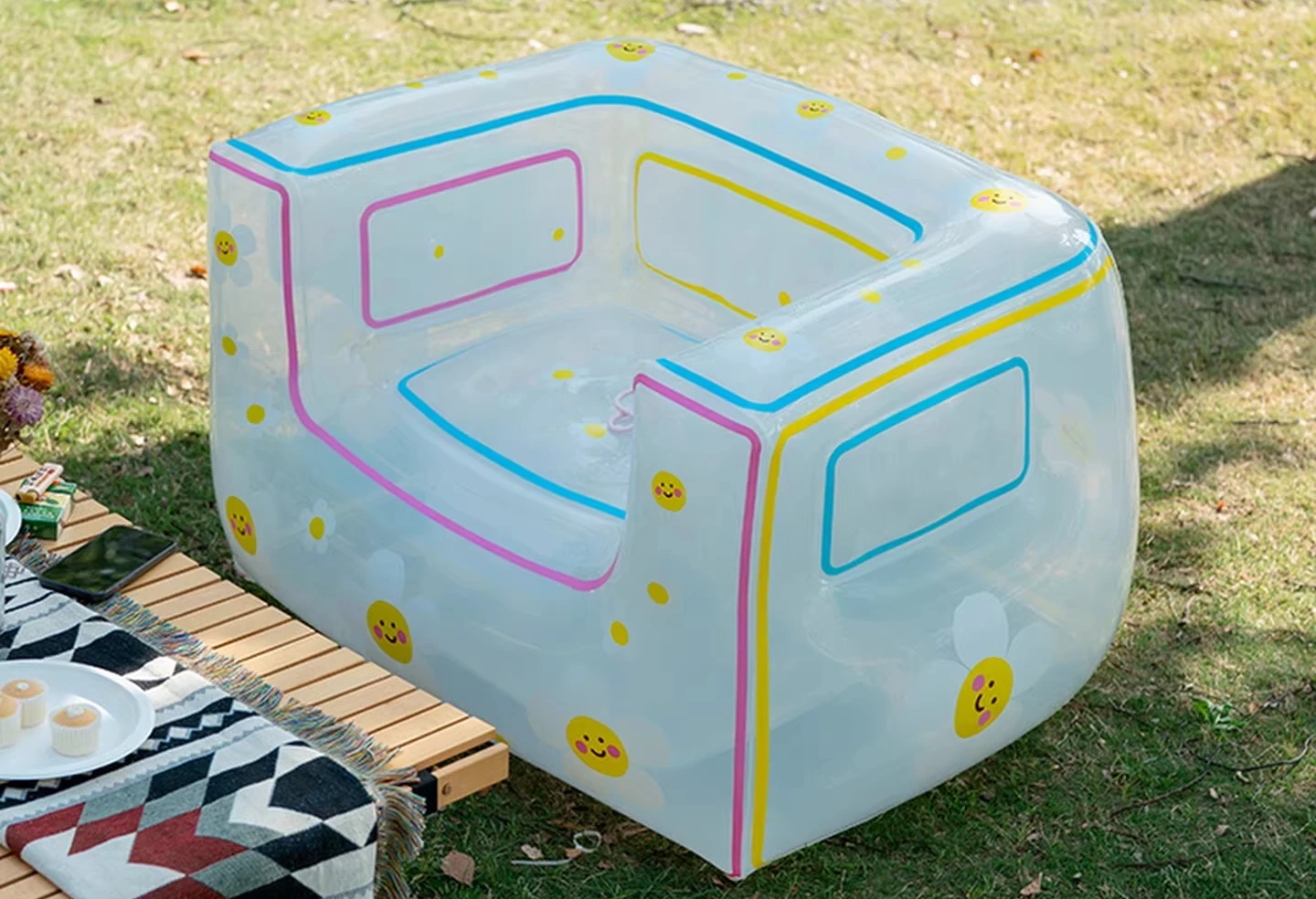 

Air Single Portable Camping Music Festival Air Bed Sitting and Lying