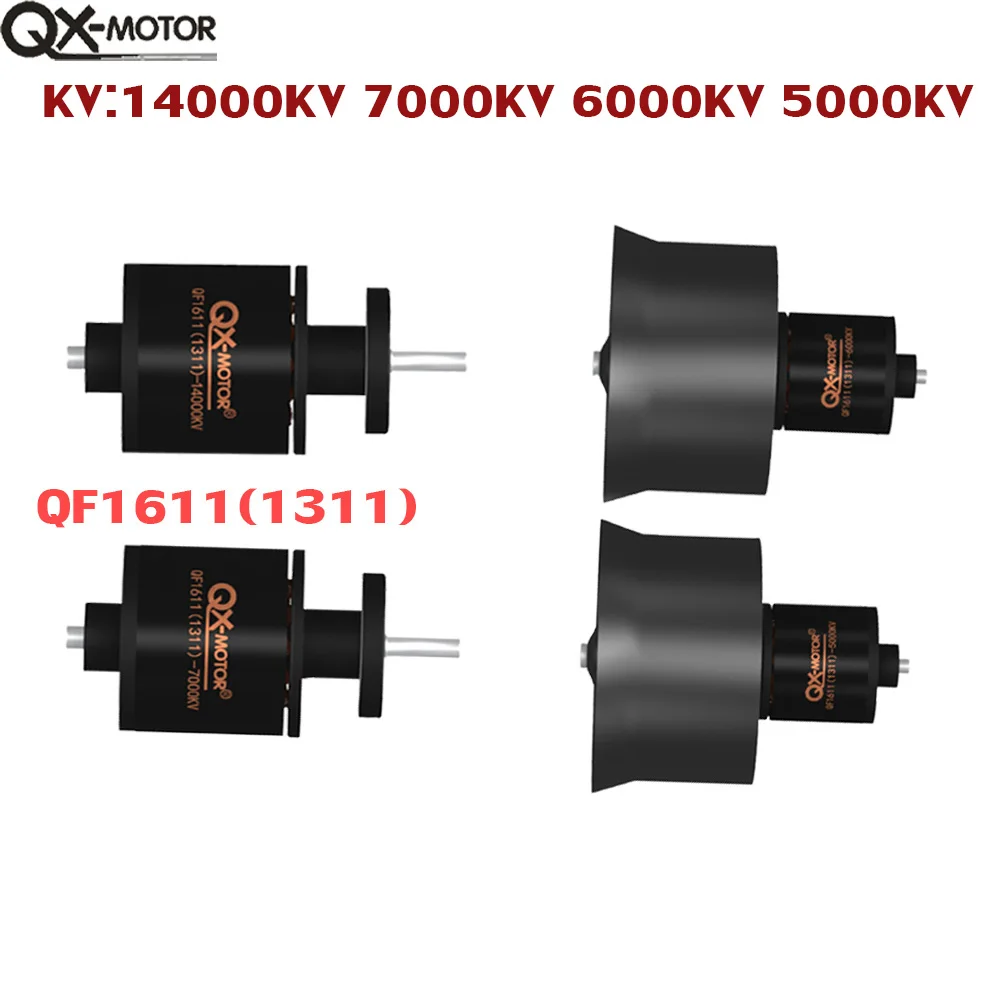 QX-Motor QF1611 14000KV 7000KV 6000KV 5000 KV Brushless Motor 30mm 6 Blades Ducted Fan EDF For DIY RC Airplanes Model Parts