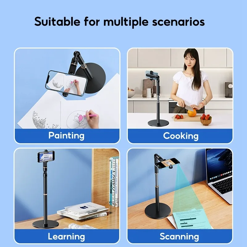 Suporte de telefone eary para mesa flexível ajustável suporte multifuncional para gravação de vídeo compatível com dispositivos de 4.7-7 polegadas