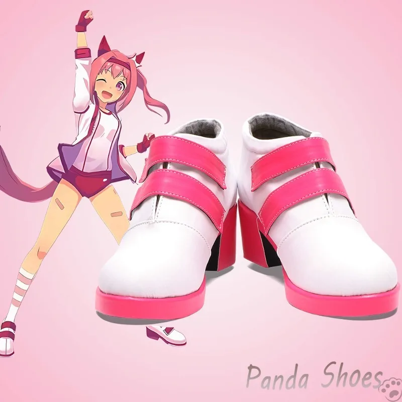 Umamusume Pretty Derby Haru Urara Cosplay Shoes Anime Game Pink Cos Boots Cosplay Costume Prop Shoes for Con Halloween Party