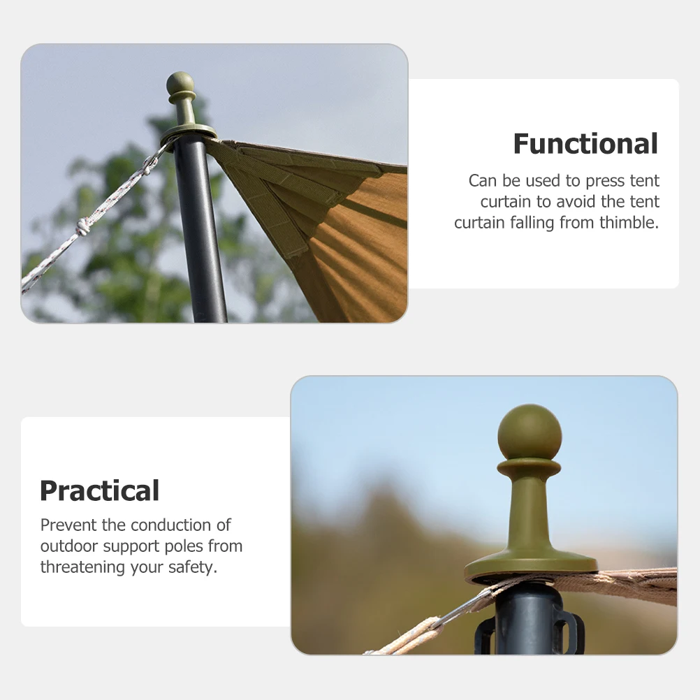 

Tent Pillar Support Pole Outdoor Anti-thunder Cap Hat Canopy for Protection Safety Camping Bell Rain