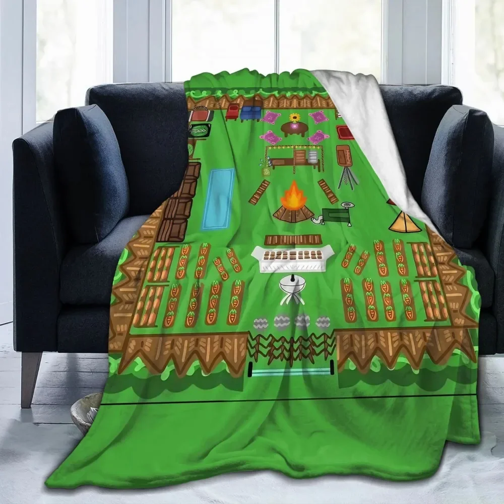 Custom 99 Nights In The Forest Base Ideas Blankets Survival Game Flannel Novelty Breathable Throw Blankets For Home All Season O