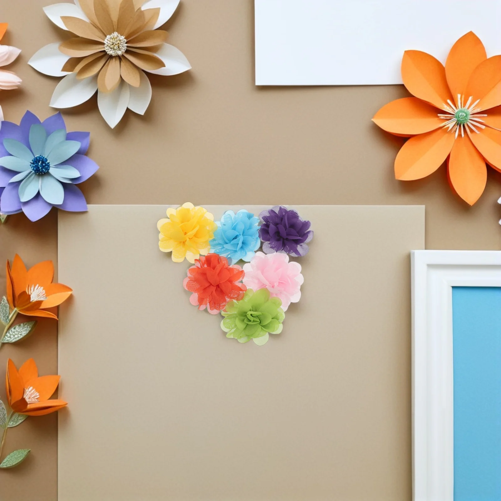 

30Pcs Chiffon Pet Decorative Collar Flower Hair Clips for Cats Small Dogs Mini Barrettes Grooming Birthday Party Accessories