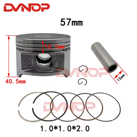 Motorcycle 57 mm Piston 15 mm Pin Ring Set Kit Assembly For Haojue EN150 GZ150 QS150 150cc