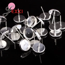 50pcs Real 925 Sterling Silver Stud Earring Components Pins Components DIY Ear Findings Wholesale Low Price Fast Shipping