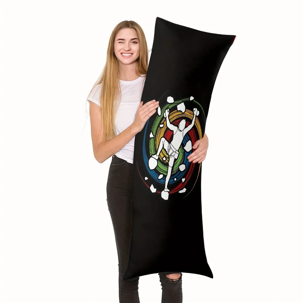 1 Football Themed Long Pillowcase | Tropical Player Pattern, 100% Polyester, Double-Sided Print, Zipper Closure, Machine Washabl