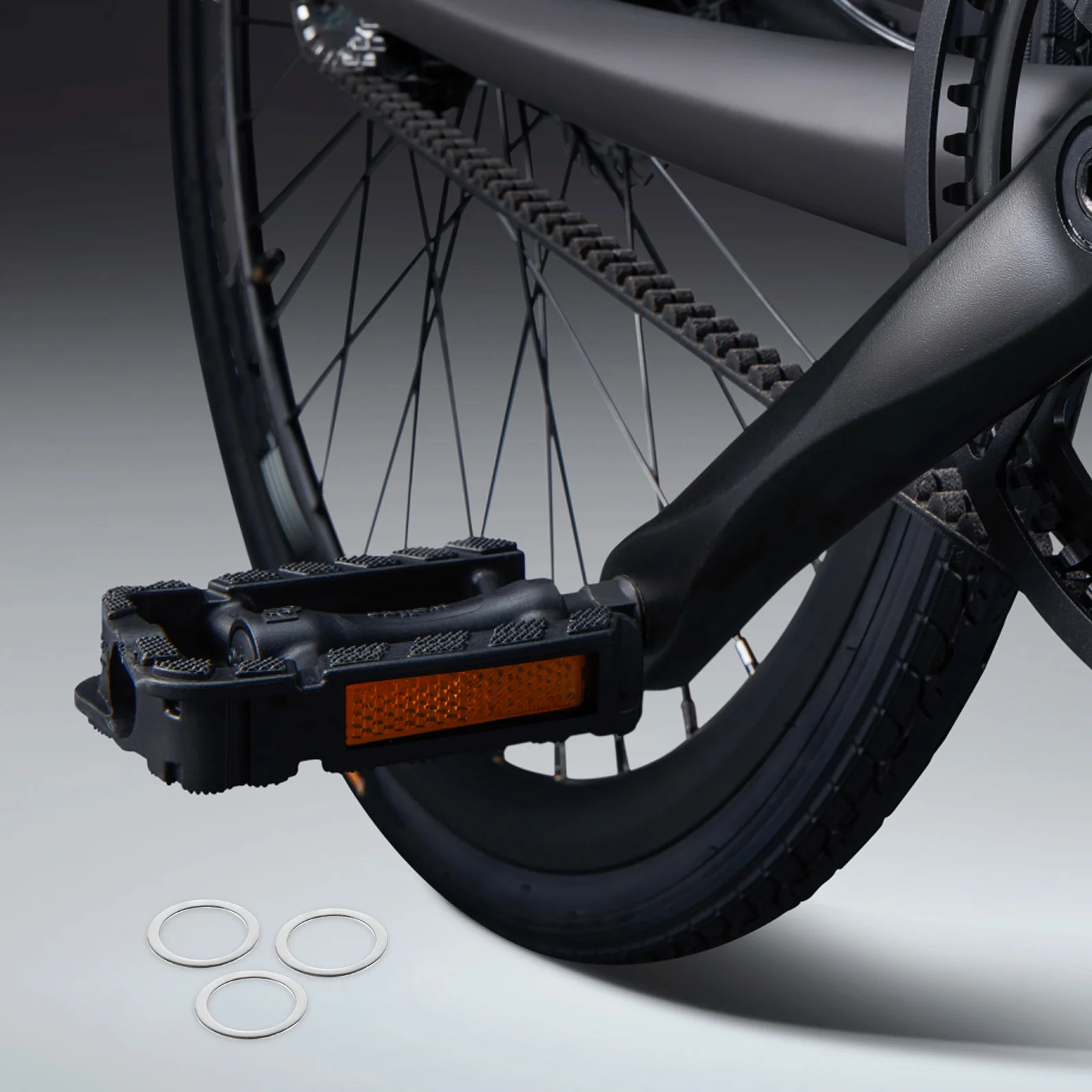 

8pcs Bicycle Foot Pads Silver Metal Durable Shock Absorption Easy Installation Universal Compatibility Bike Pedal Foldable Road