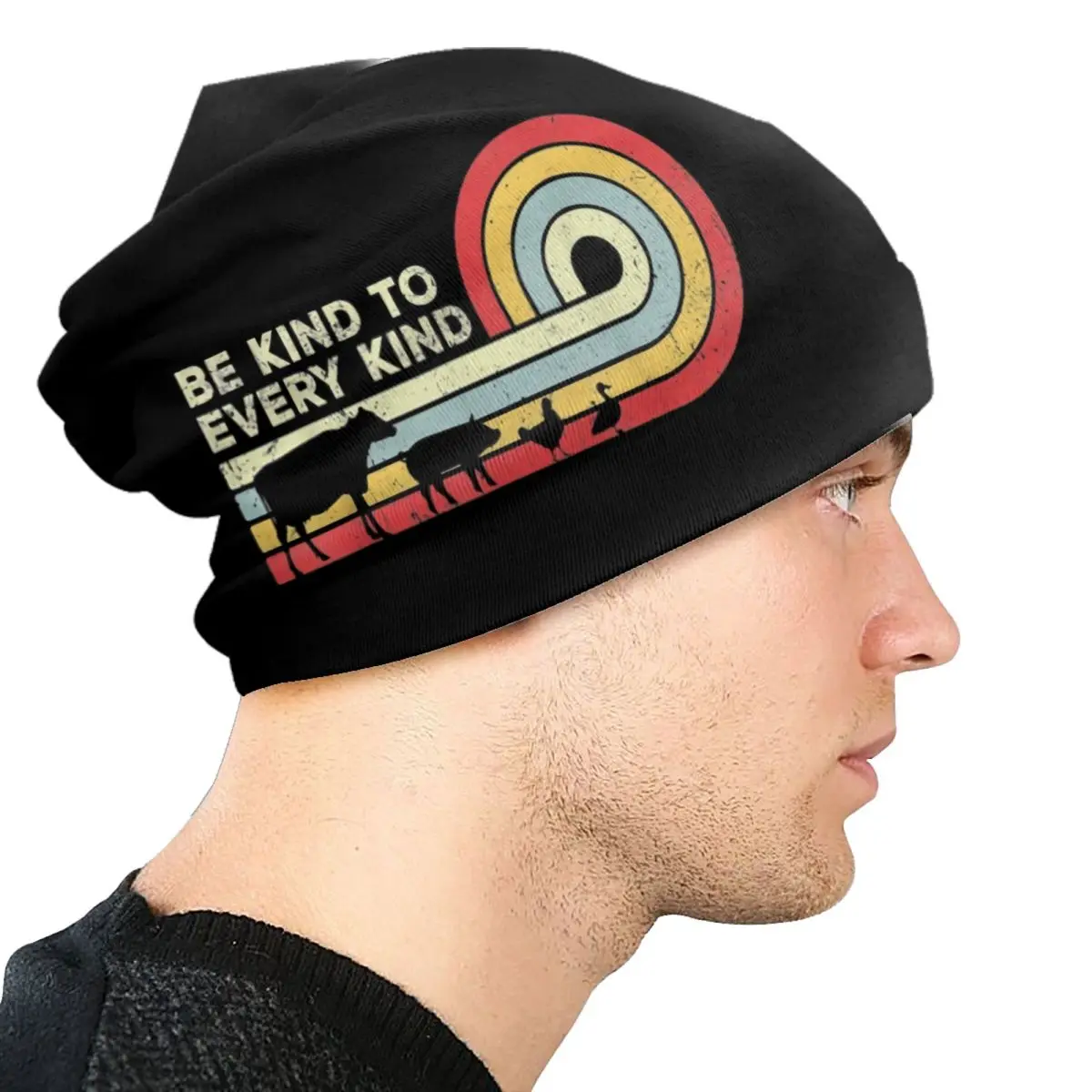 مخصص يكون لطيف مع كل نوع نباتي نباتي بيني قبعات شتاء دافئ الرجال النساء الحياكة القبعات الكبار الحيوان عشاق بونيه القبعات