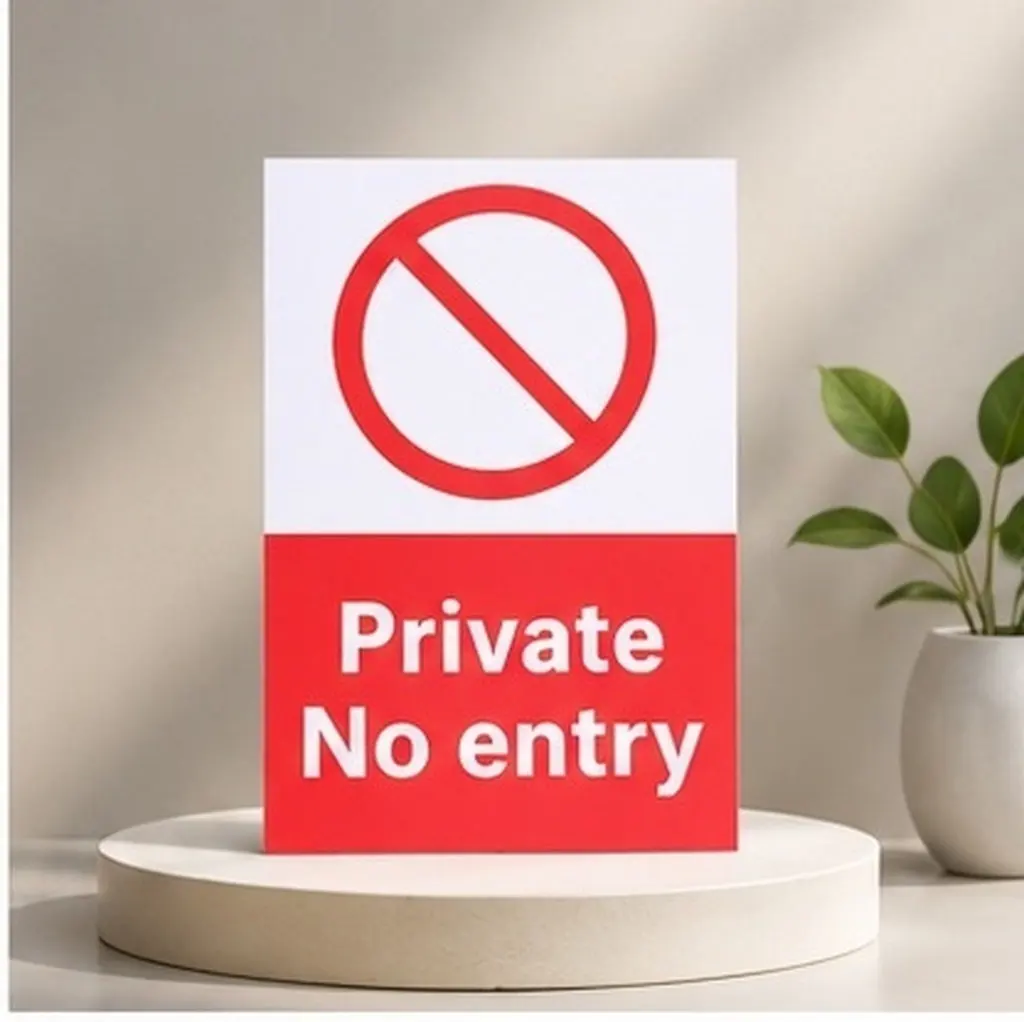 Self Adhesive No Entrance Warning Sign PVC Material Heavy Duty Safety Label for Factory Yard Office Building Indoor Outdoor