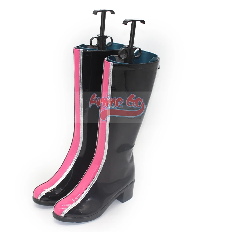 Rumi Cosplay Boots Pink Black Shoes for Women Adults Role Play
