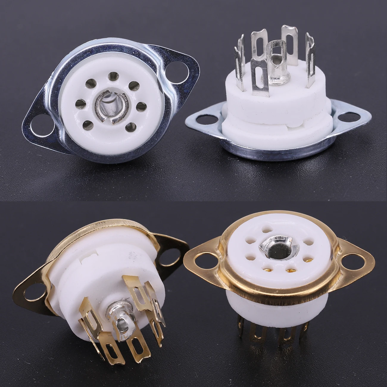 5PCS B7G 7PIN Tube Socket Ceramic Valve Base For 6X4 6Z4 6AQ5 6J1 6J2 6J5 EC92 6H2 EAA91 EZ90 EF95 Tube Amplifier Audio HIFI DIY