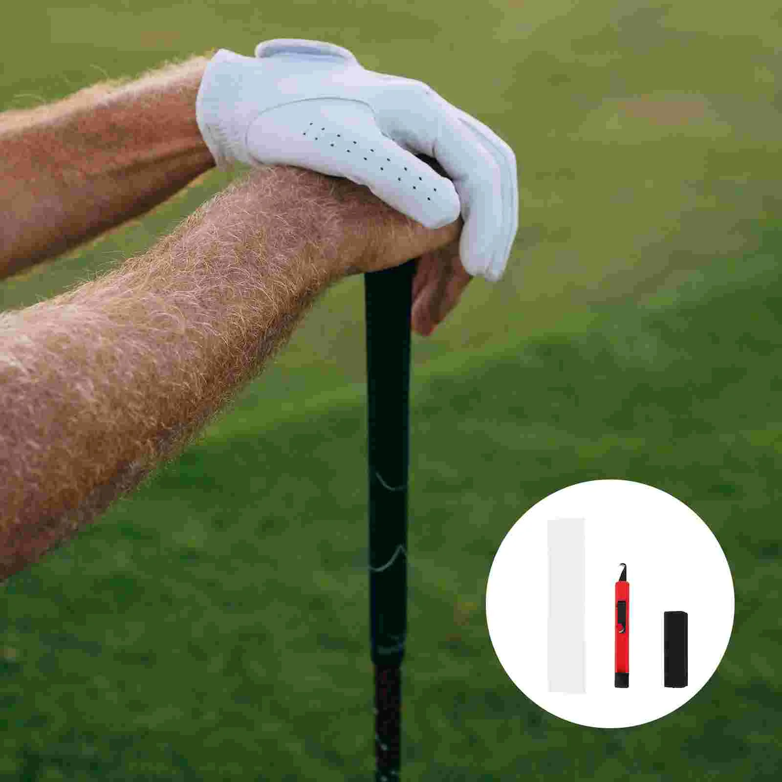 3 Piece Golf Grips Replacement Tool Kit Double Sided Adhesive Rubber Clamps Compatible Various Types Golf Clubs Regripping
