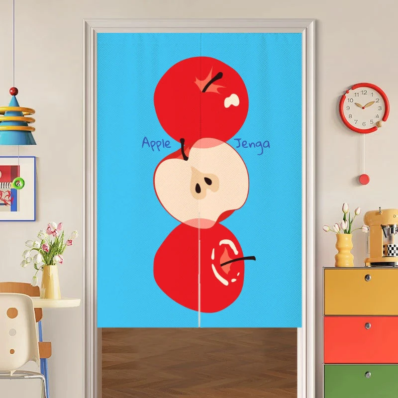 VIKAMA Fun Fruit Half Curtain, Instagram-Style Cute and Aesthetic Kitchen Divider, Washable Fabric Curtain