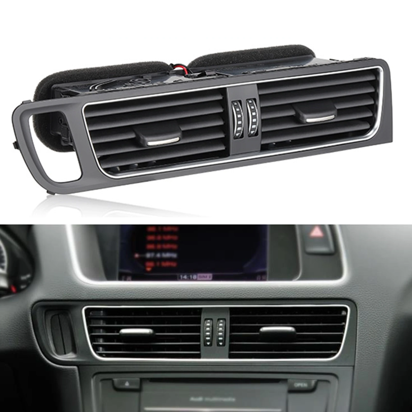 Car Center Dashboard A/C Air Vent Assembly For Audi Q5 2009-2018 LHD 8R1820951G Dash Board Panel Conditioning Fresh Grille Assy