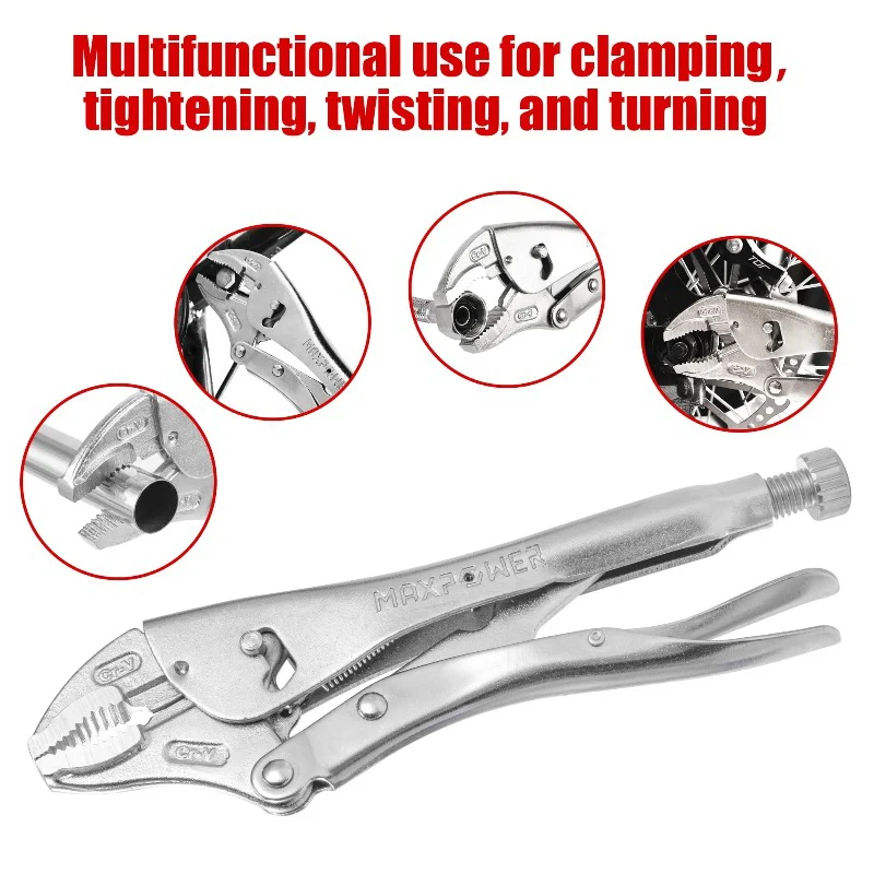 Steel Round Nose Locking Pliers Multi-function Toothed Pipe Clamp Pliers 5/7/10 Inch Heavy-duty Vise Grips For Repair Projects