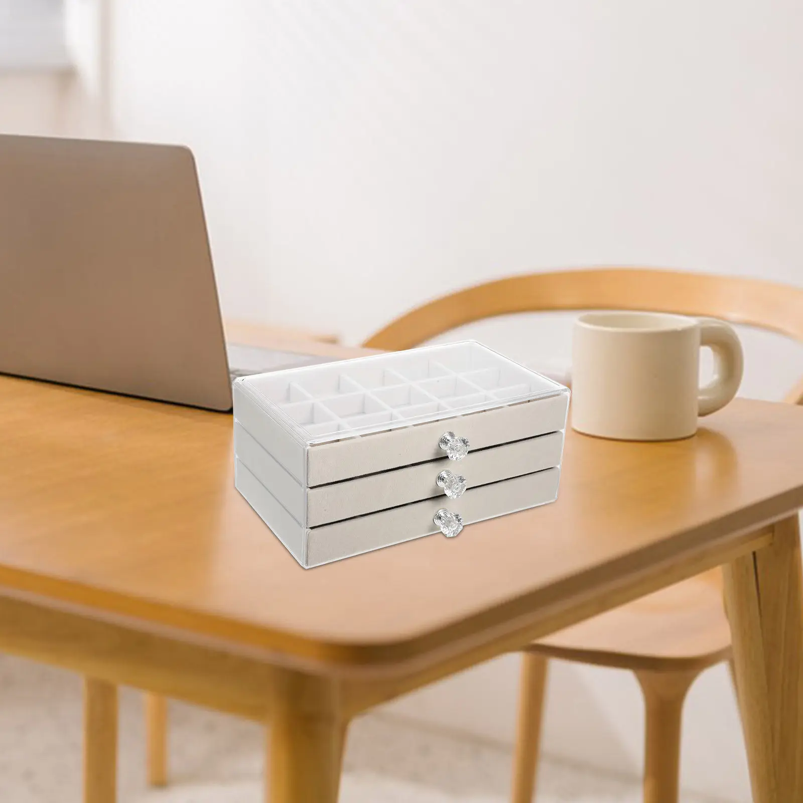 45 Grid Jewelry Display Box Desktop Storage Organizer for Earrings Necklaces Rings Watches Travel Friendly Compact Jewelry