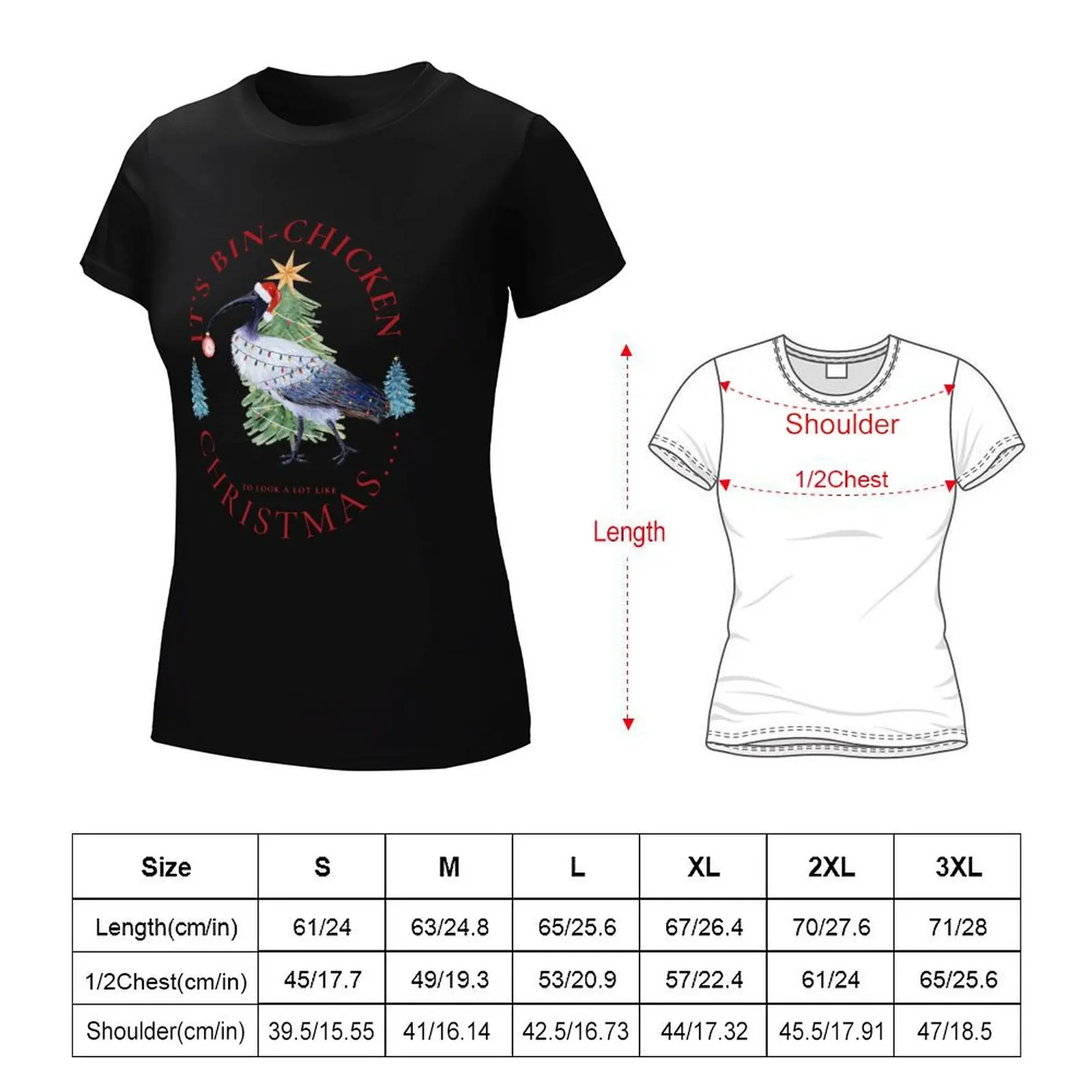 Kerst Bak Kip T-Shirt Zwarten Zwaargewichten Dame Kleding Kat Shirts Voor Vrouwen