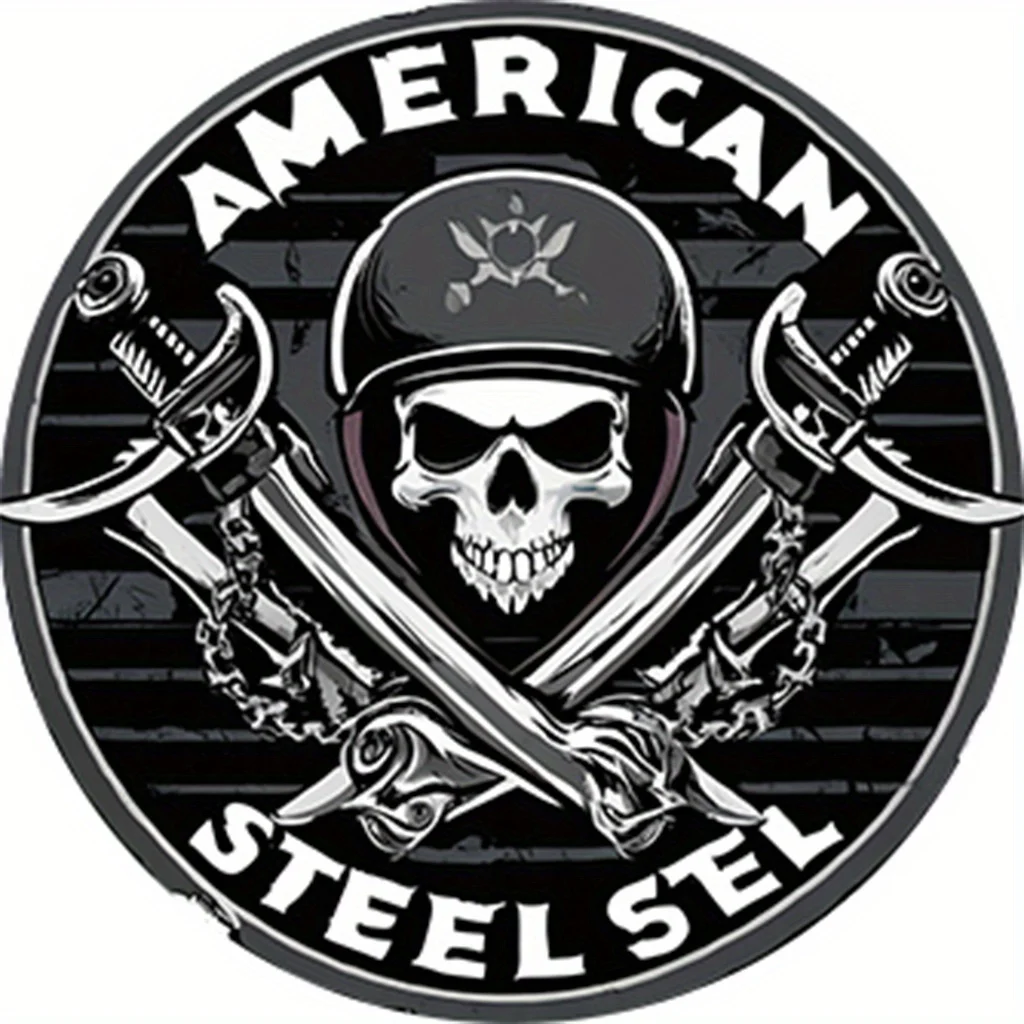 

Skull Swords American Steel Graphic Polyester Fiber Wheel Protector Cover for Off-Road RV