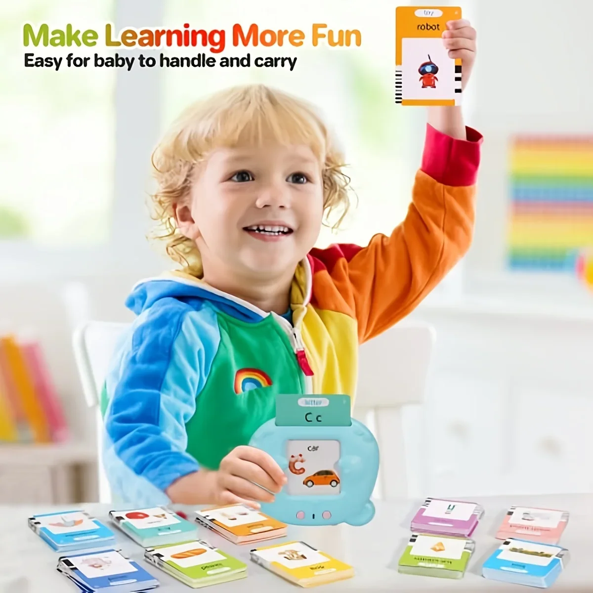 Macchina per l'apprendimento per bambini Schede flash parlanti Scuola materna Lingua per bambini Libro audio elettronico Impara le parole inglesi Giocattoli