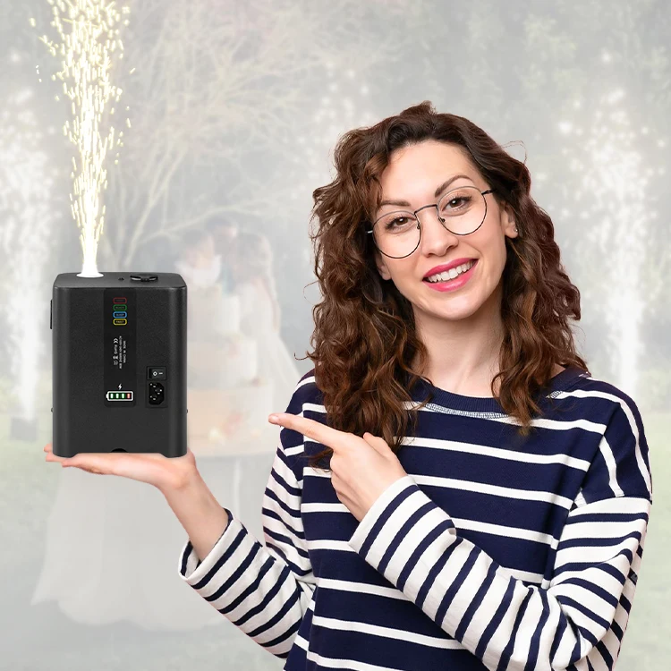 Wholesale Holiday Battery Mini Cold Firewo*rks Machine 350W Remote Control Cold Sparkler Machine for Disco Party Stage Wedding