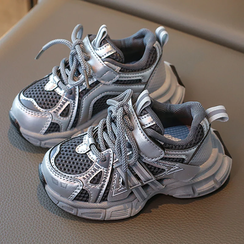 

PU Leather Children's Sport Shoes 2026 Trend Fashion Kid's Sneakers Soft-soled Ergonomics Boy's Girl's Running Shoes Sneakers