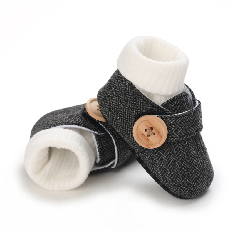 أحذية مسطحة عصرية للأولاد الصغار مصنوعة من جميع القطن ناعمة ومريحة ومناسبة لأحذية المشي لحديثي الولادة من عمر 0 إلى 18 شهرًا