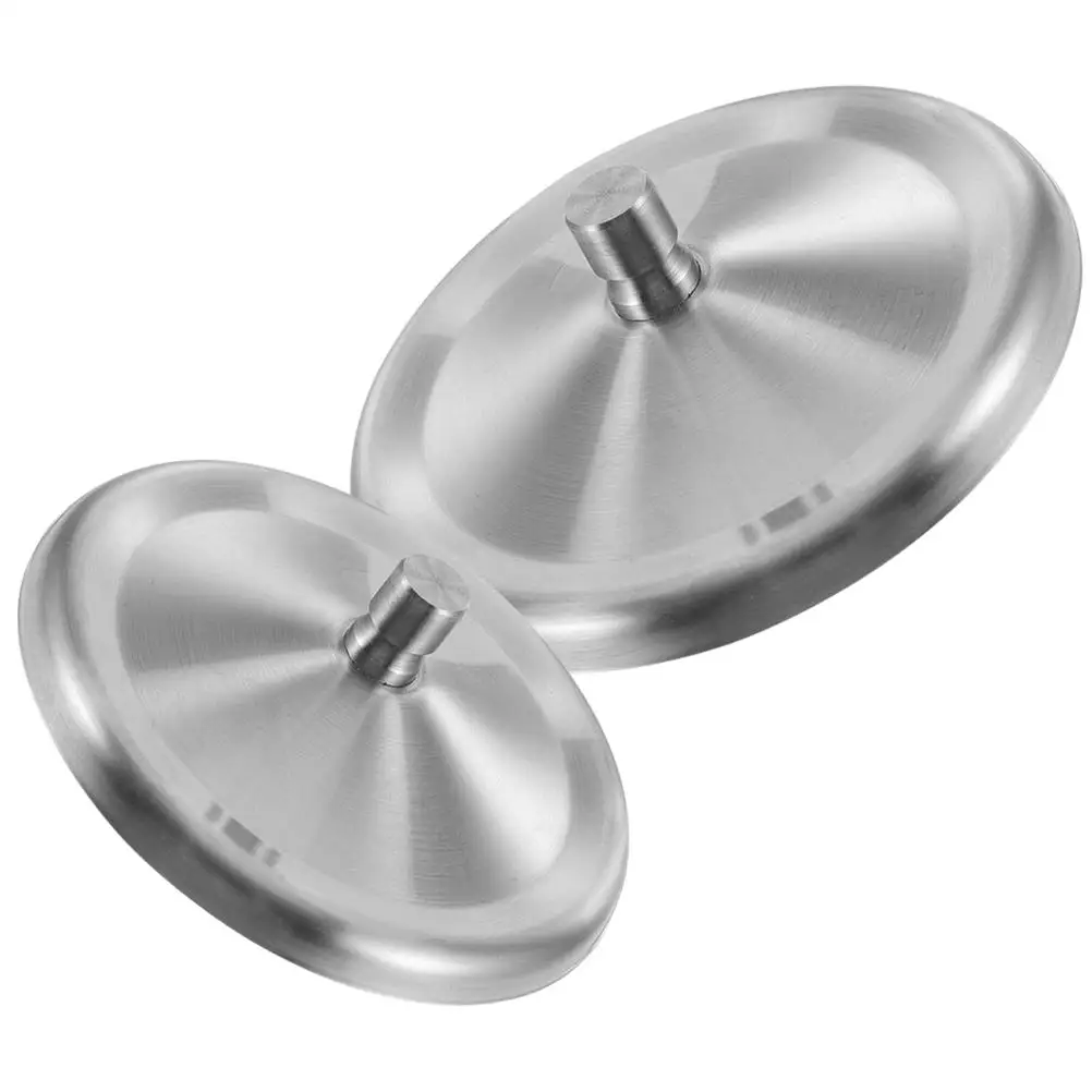 

2 Pcs Stainless Steel Cup Covers Reusable Travel Mug Lids Heat Resistant Waterproof Kitchen Bar Home Office Supplies