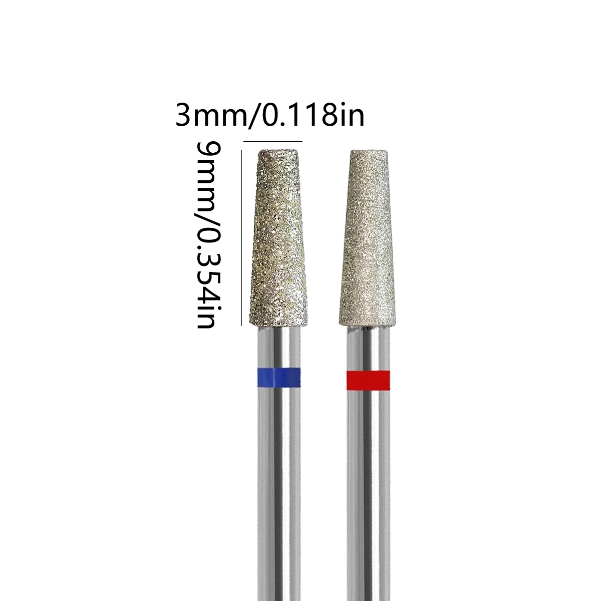 10pcs/set Tapered Diamond Cuticle Bit Nail Drill Bits Manicure Drills Nails Accessories Tools