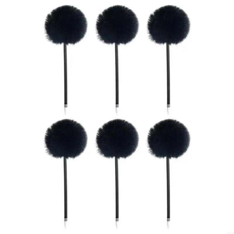 

6 шт. Пушистый Pom Pom Ballpoint Pen Office School Supply 0,7 мм гладко, чтобы написать для мальчика для девочек, писать для