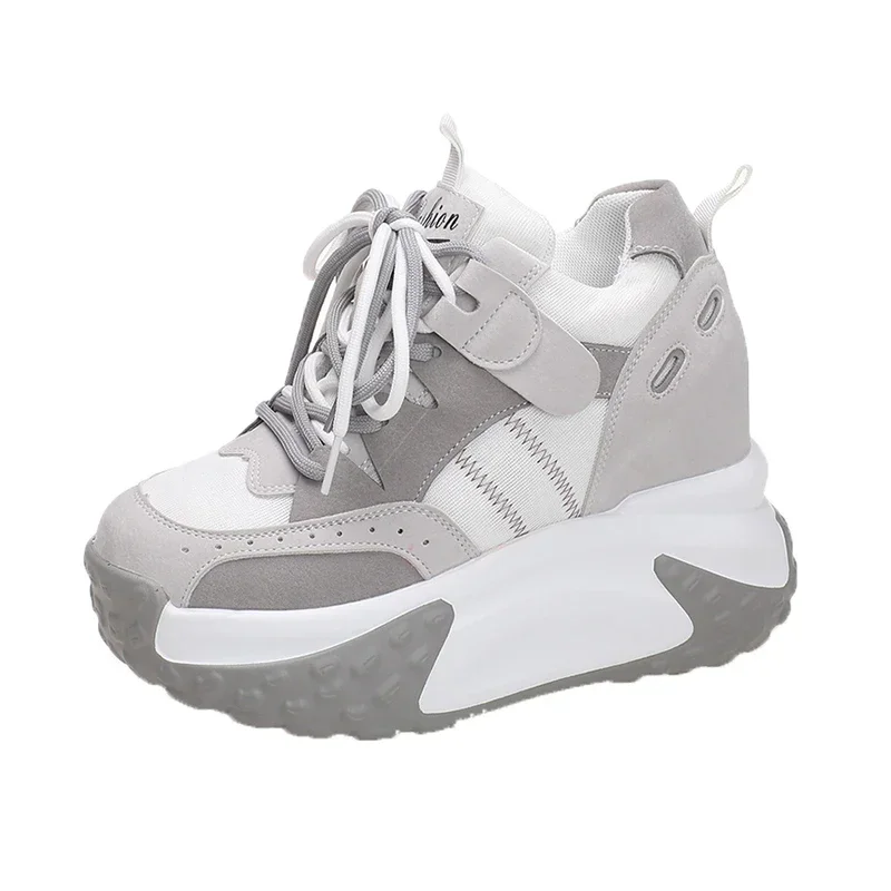 

Весенние женские кроссовки на платформе, удобная обувь, массивные кроссовки, летние женские туфли на танкетке, дышащие кроссовки увеличенной высоты 10,5 см