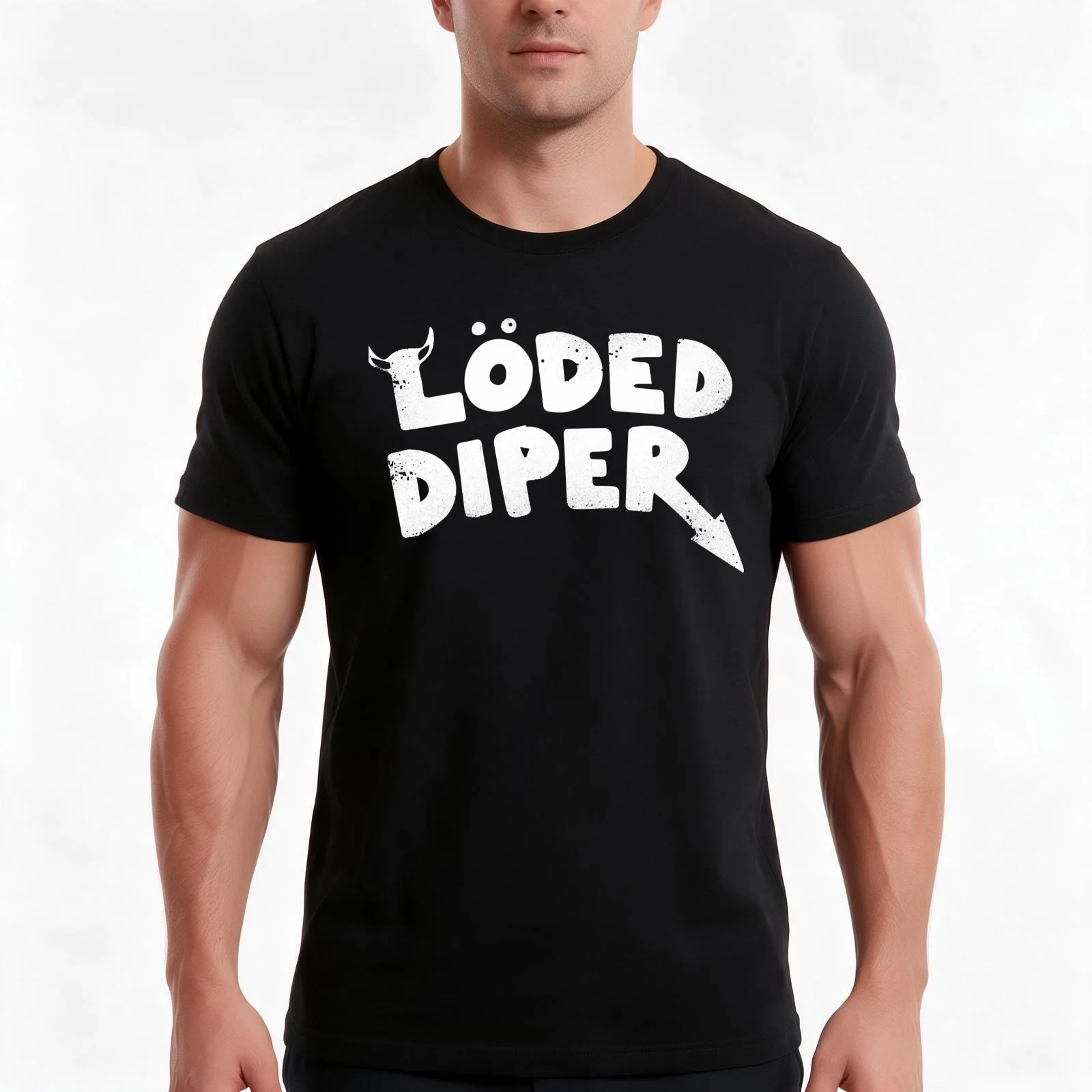 Loded Diper T-Shirt Summer Casual Cotton Tee Oversized Streetwear Tops Vintage Graphic Print Loose Fit Short Sleeve